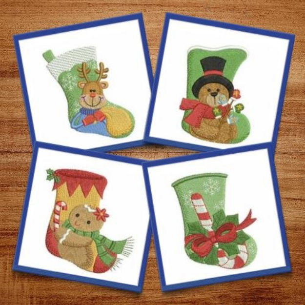 Picture of Christmas Stockings Embroidery Design Pack