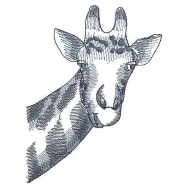 Picture of Sketched African Giraffe Machine Embroidery Design