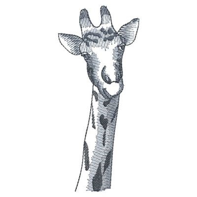 Sketched Giraffe Machine Embroidery Design