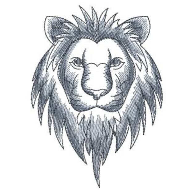 Picture of Sketched African Lion Machine Embroidery Design