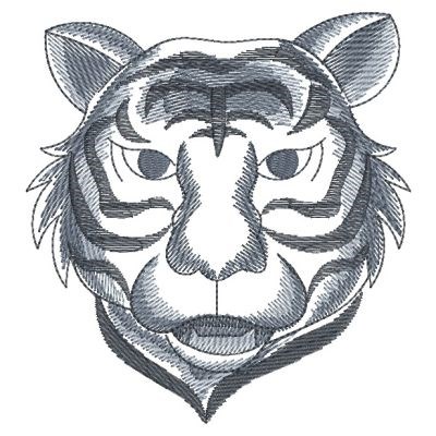 Sketched Tiger Machine Embroidery Design