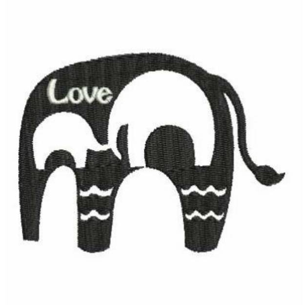 Picture of Elephant Love Machine Embroidery Design