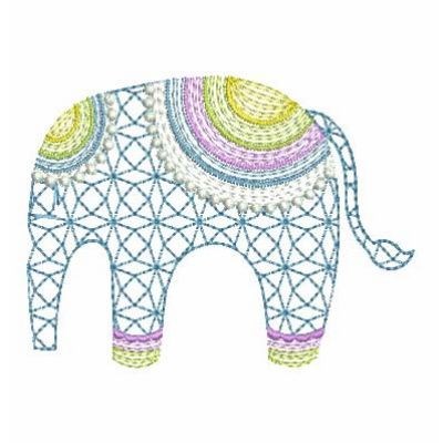 Elephant Africa Machine Embroidery Design