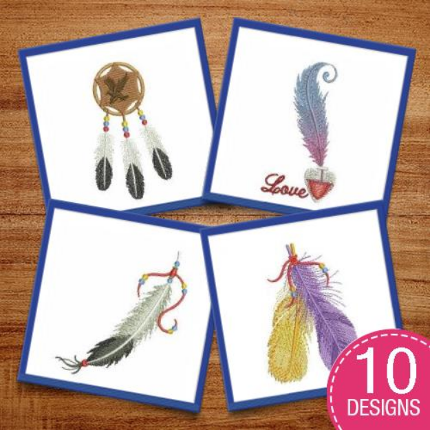 Picture of Feather Embroidery Design Pack