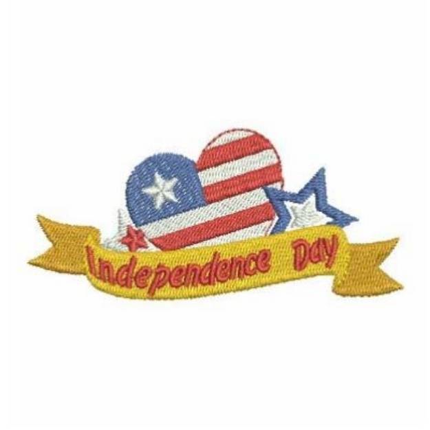 Picture of Independence Day Heart Machine Embroidery Design