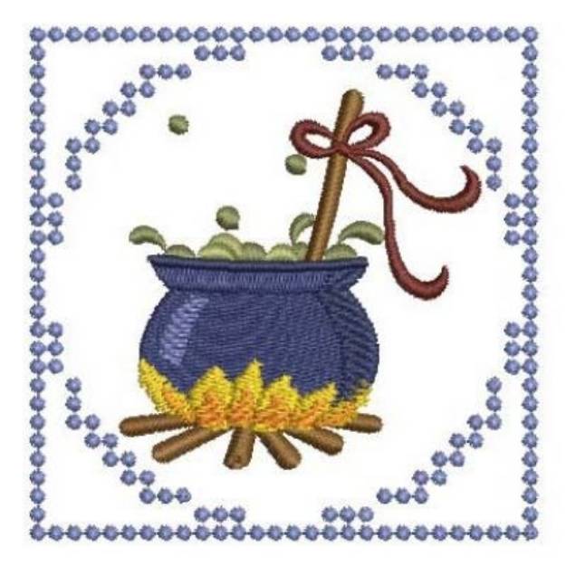 Picture of Halloween Cauldron Machine Embroidery Design