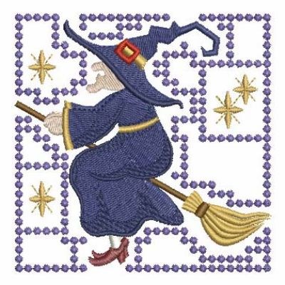 Halloween Witch Machine Embroidery Design