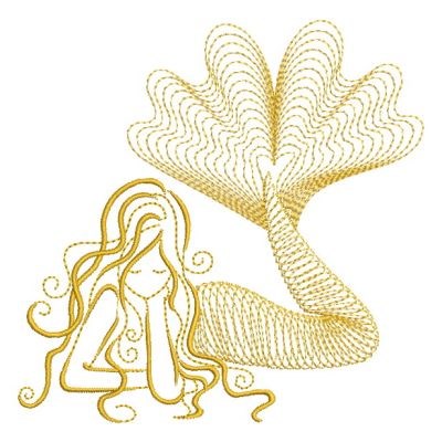 Mermaid Ripples Machine Embroidery Design