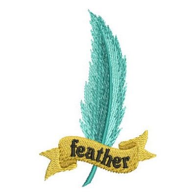Light Blue Feather Machine Embroidery Design