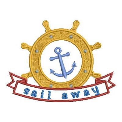 Sail Away Anchor Machine Embroidery Design