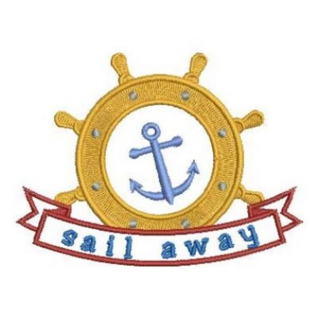Picture of Sail Away Anchor Machine Embroidery Design