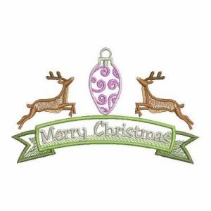 Picture of Christmas Deer Border Machine Embroidery Design