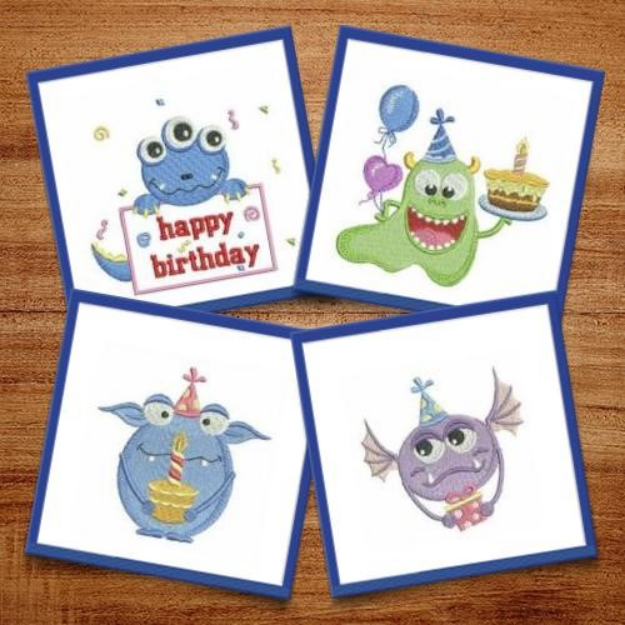 Picture of Birthday Monsters Embroidery Design Pack