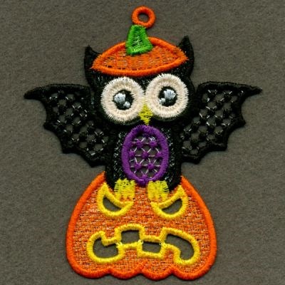 FSL Pumpkin Owl Halloween Machine Embroidery Design