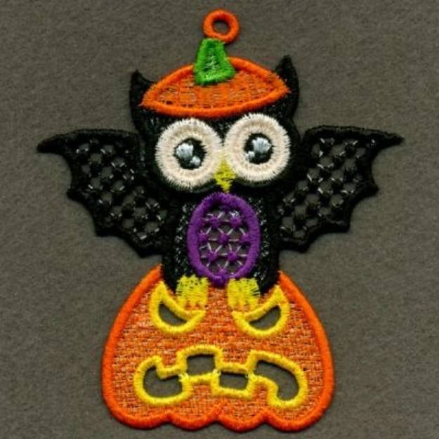 Picture of FSL Pumpkin Owl Halloween Machine Embroidery Design