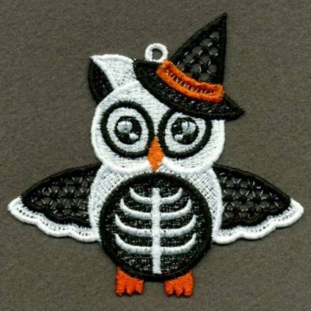 Picture of FSL Owl Halloween Hanger Machine Embroidery Design
