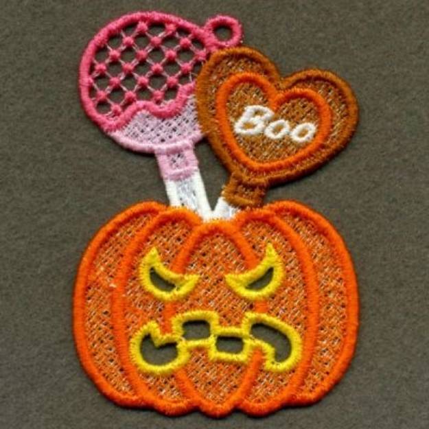 Picture of FSL Pumpkin Halloween Hanger Machine Embroidery Design