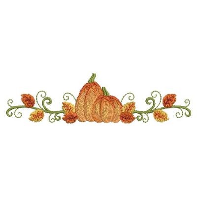 Pumpkin Border Machine Embroidery Design