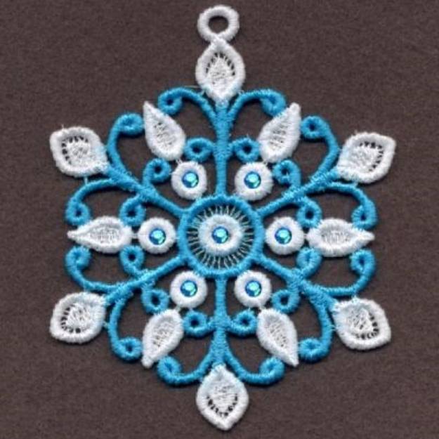 Picture of FSL Crystal Snowflake Hanger Machine Embroidery Design