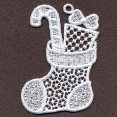 FSL Stocking White Christmas Machine Embroidery Design