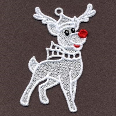 FSL Reindeer White Christmas Machine Embroidery Design