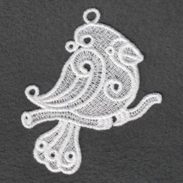 Picture of FSL Bird White Christmas Machine Embroidery Design