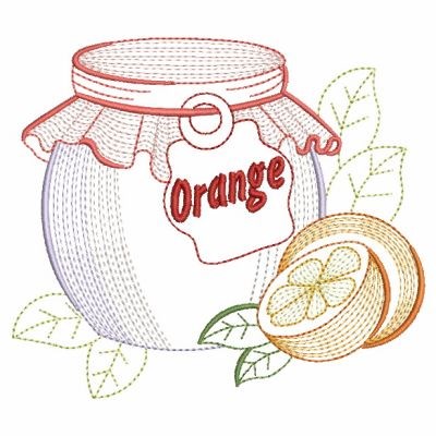 Vintage Orange Jar Machine Embroidery Design