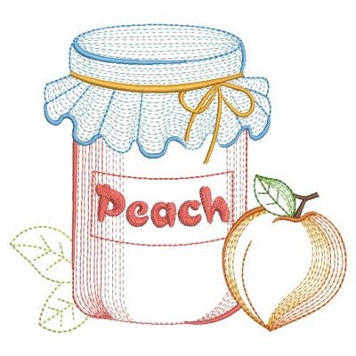 Vintage Peach Jar Machine Embroidery Design