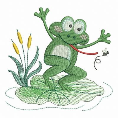 Little Froggie Dancing Machine Embroidery Design