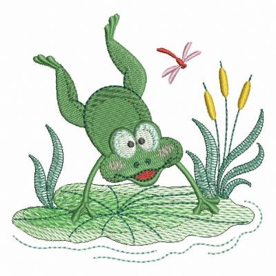 Little Froggie Machine Embroidery Design