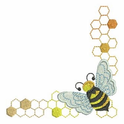 Bee Corner Machine Embroidery Design