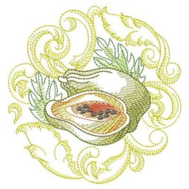 Picture of Baroque Papaya Machine Embroidery Design