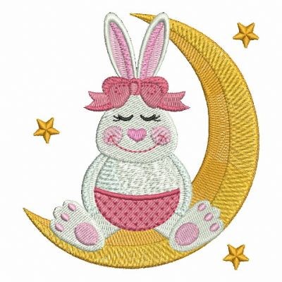 Good Night Bunny Machine Embroidery Design