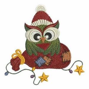 Picture of Christmas Sack Owl Machine Embroidery Design