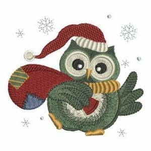 Picture of Santa Owl Machine Embroidery Design