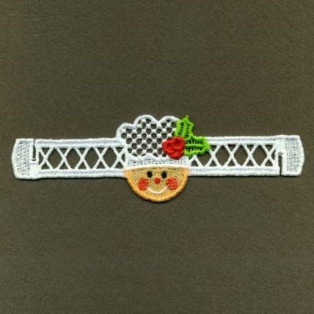 Picture of FSL Gingerbread Napkin Ring Machine Embroidery Design