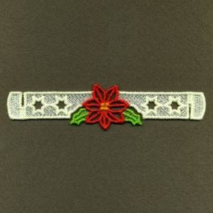 Picture of FSL Poinsettia Napkin Ring Machine Embroidery Design
