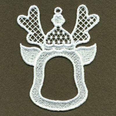 FSL Reindeer Photo Ornament Machine Embroidery Design