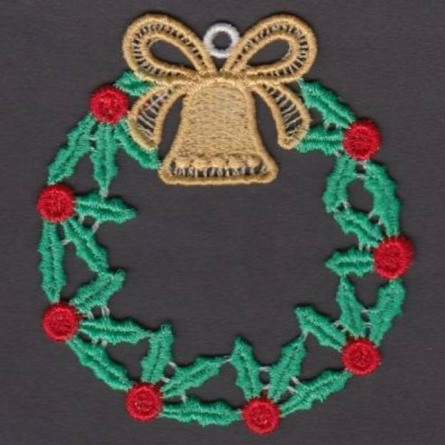Picture of FSL Holly Wreath Machine Embroidery Design