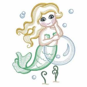 Picture of Bubble Mermaid Machine Embroidery Design