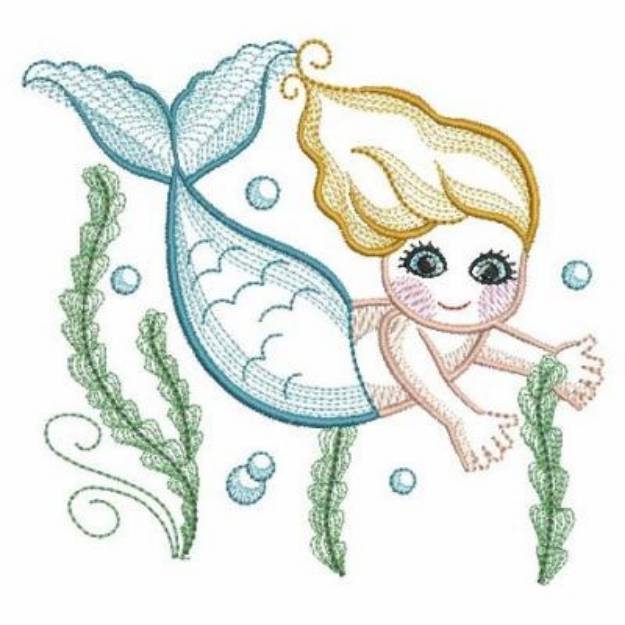 Picture of Underwater Mermaid Machine Embroidery Design