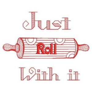 Picture of Redwork Roll With It Machine Embroidery Design