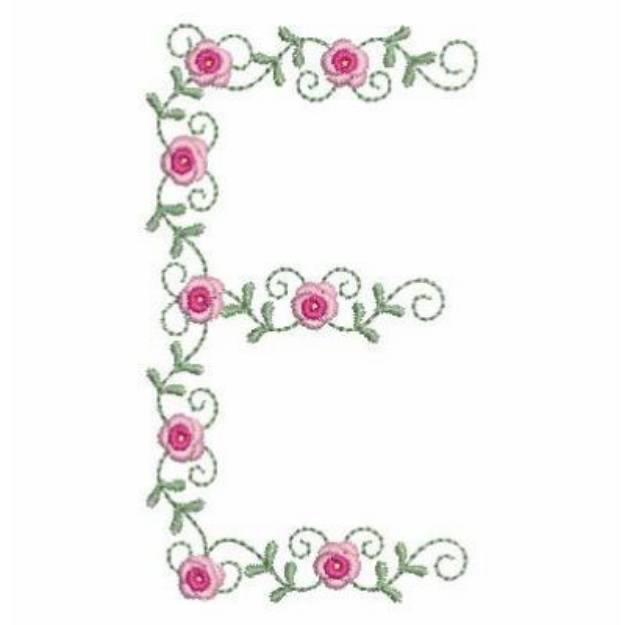 Picture of Rose Alphabet E Machine Embroidery Design