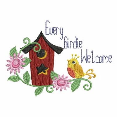 Every Birdie Welcome Machine Embroidery Design