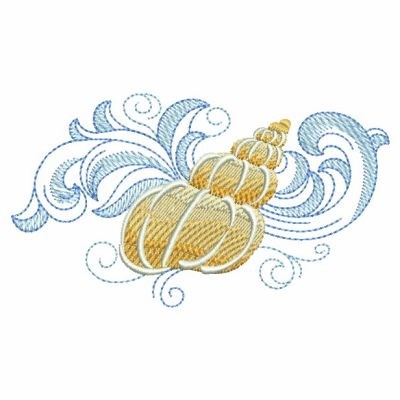 Baroque Seashells Machine Embroidery Design