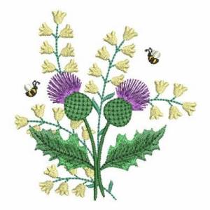 Picture of Thistle & Bees Machine Embroidery Design