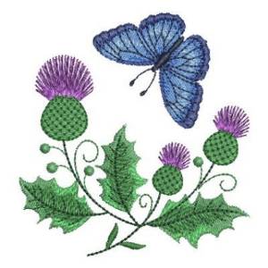 Picture of Thistle Butterfly Machine Embroidery Design