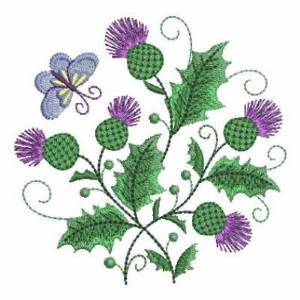 Picture of Butterfly Thistle Machine Embroidery Design
