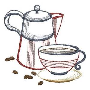 Picture of Coffee Cup & Pot Machine Embroidery Design