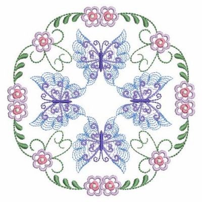 Quilt Butterfly Circle Machine Embroidery Design